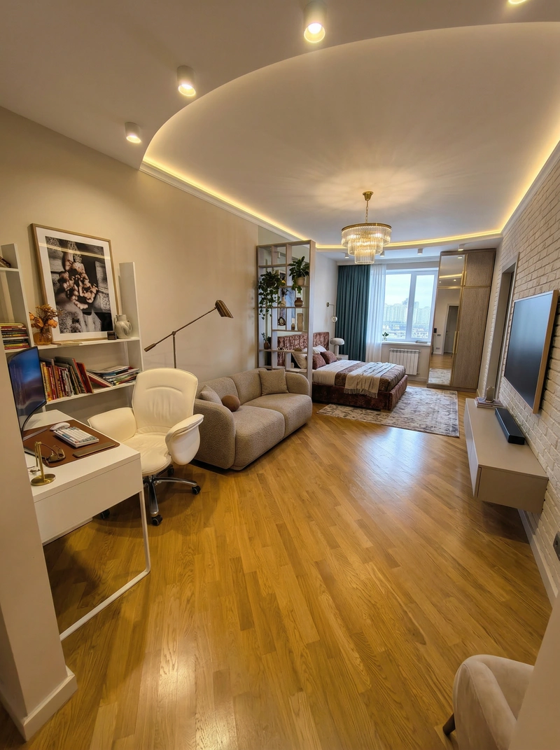 Дизайн интерьера в стиле Эклектика — Гостиная от нейросети RoomGPT