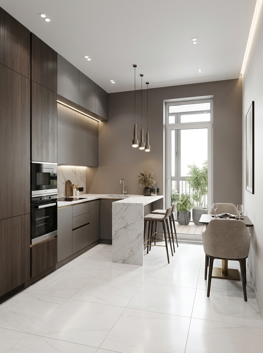 Дизайн кухни в стиле Минимализм — фото интерьера от нейросети RoomGPT