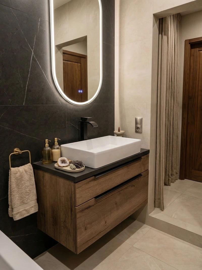 Дизайн интерьера в стиле Минимализм — Ванная от нейросети RoomGPT