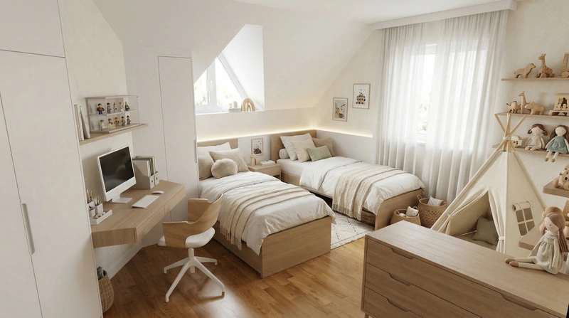 Дизайн детской в стиле Хюгге — фото интерьера от нейросети RoomGPT