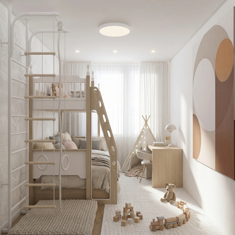 Дизайн детской в стиле Хюгге — фото интерьера от нейросети RoomGPT