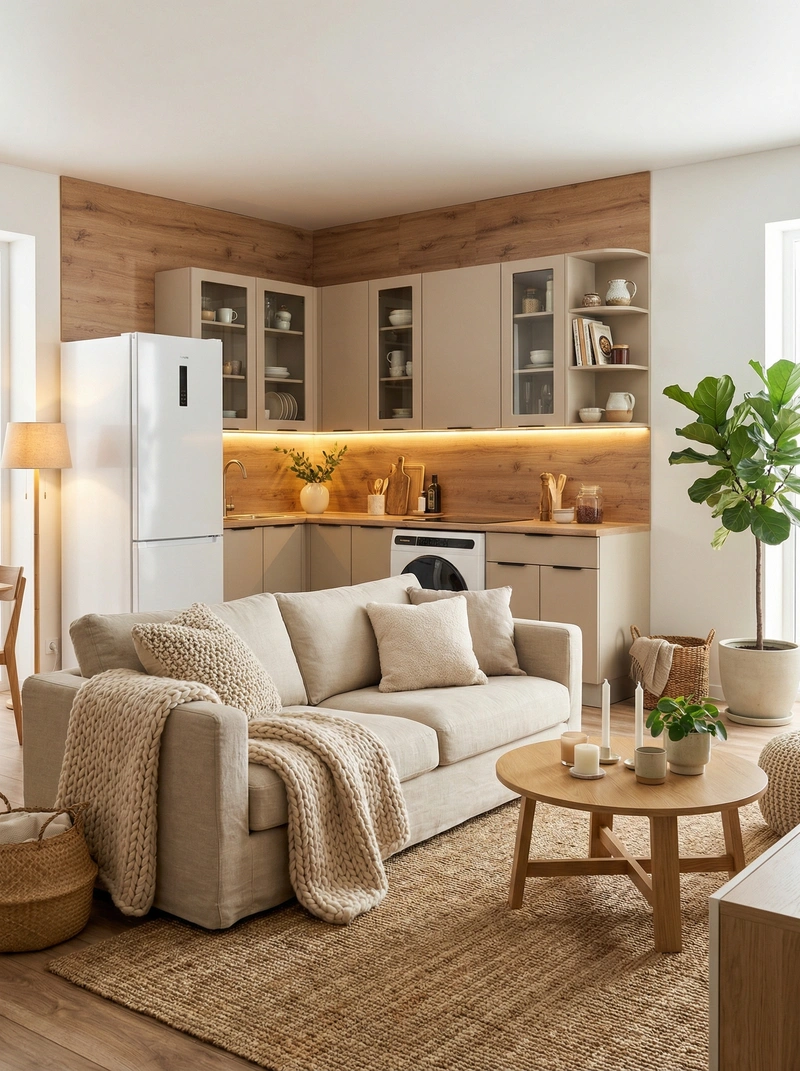 Дизайн интерьера в стиле Хюгге — Гостиная от нейросети RoomGPT