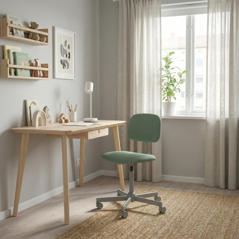 Дизайн детской в стиле Сканди — фото интерьера от нейросети RoomGPT