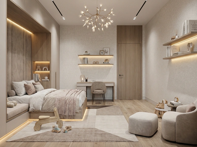 Дизайн интерьера в стиле Контемпорари — Детская от нейросети RoomGPT