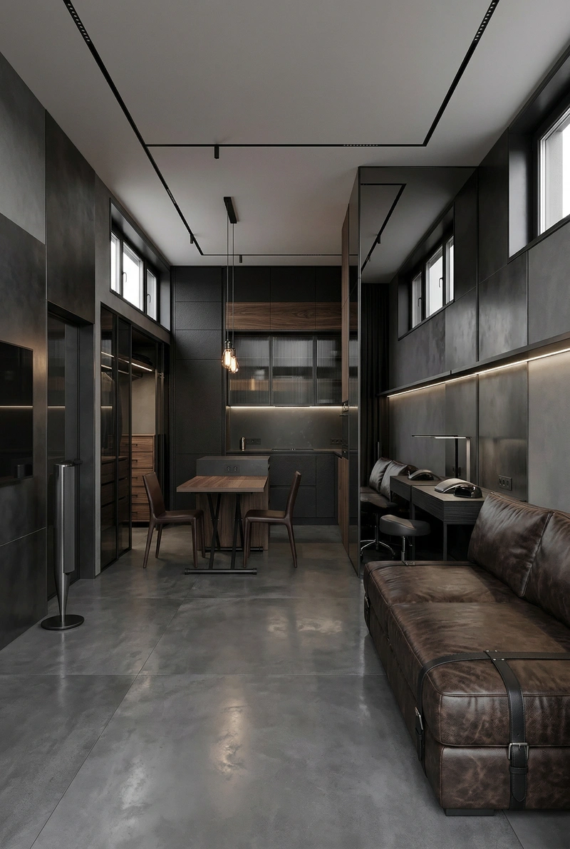 Дизайн интерьера в стиле Блэктэк — Гостиная от нейросети RoomGPT