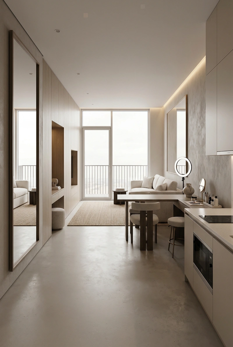 Дизайн интерьера в стиле Минимализм — Гостиная от нейросети RoomGPT