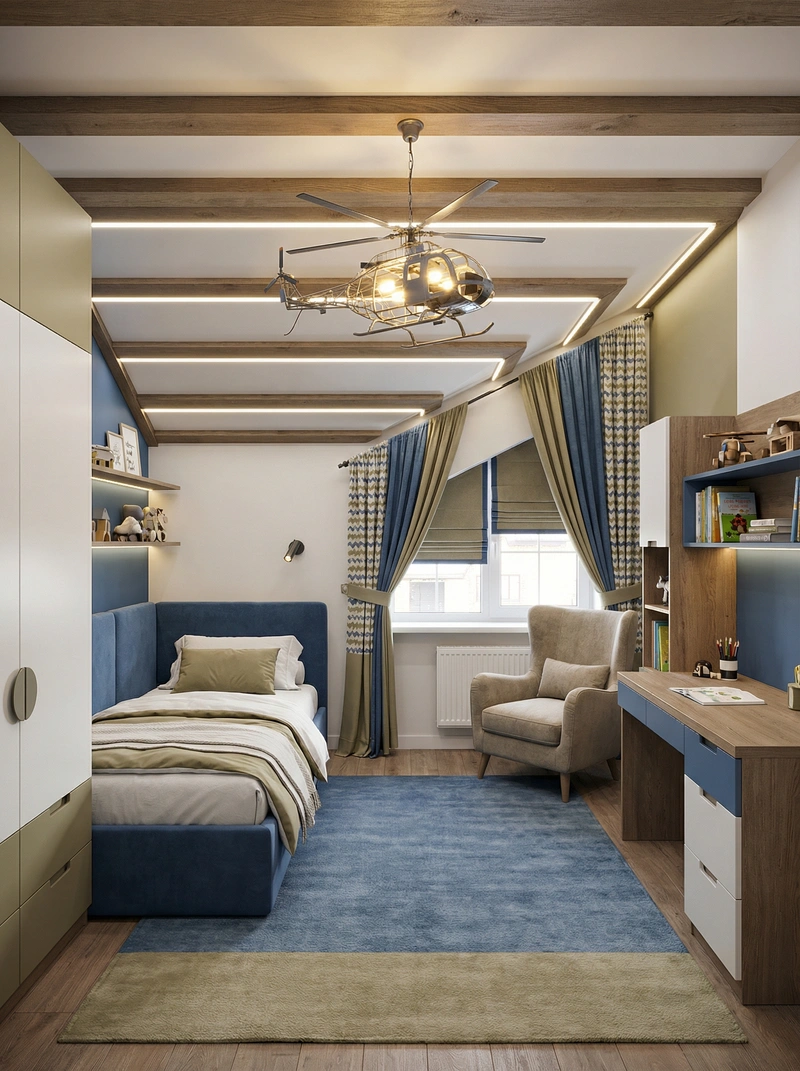 Дизайн интерьера в стиле Эклектика — Детская от нейросети RoomGPT