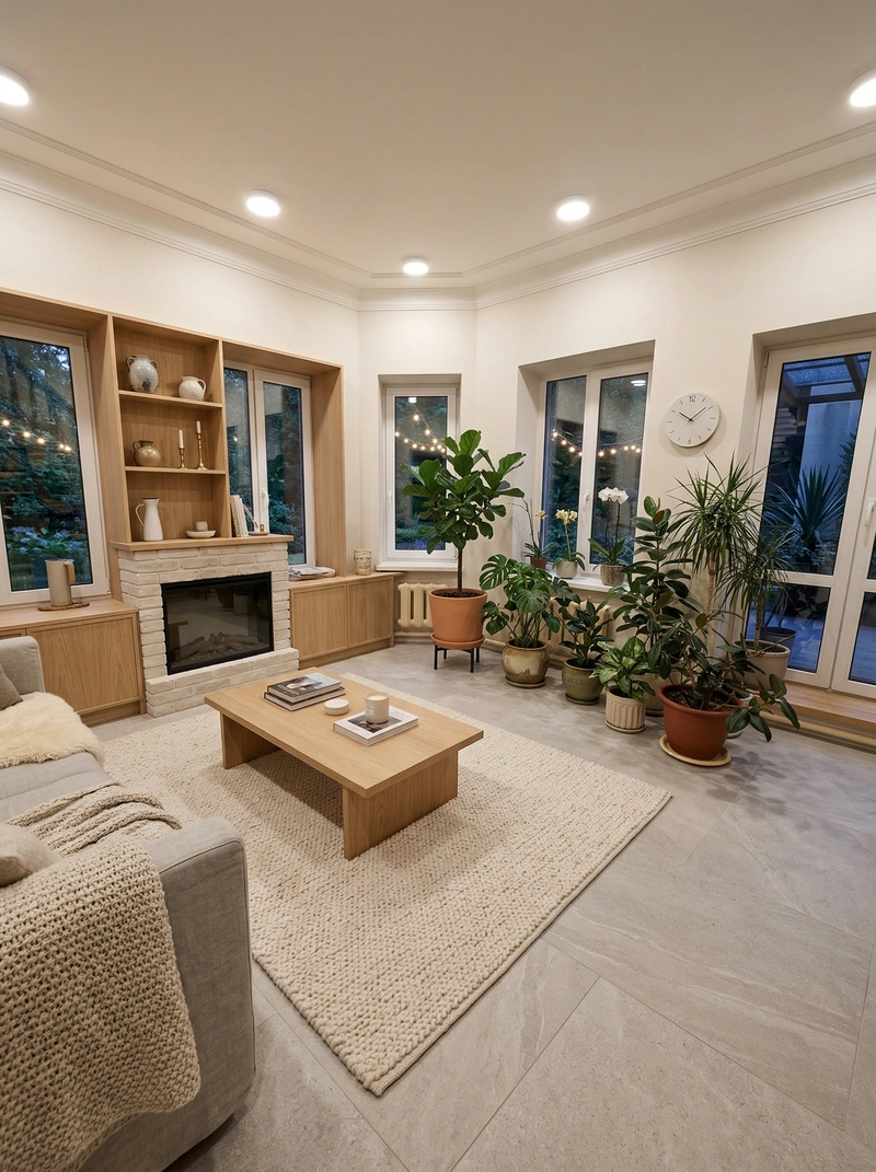 Дизайн интерьера в стиле Хюгге — Гостиная от нейросети RoomGPT