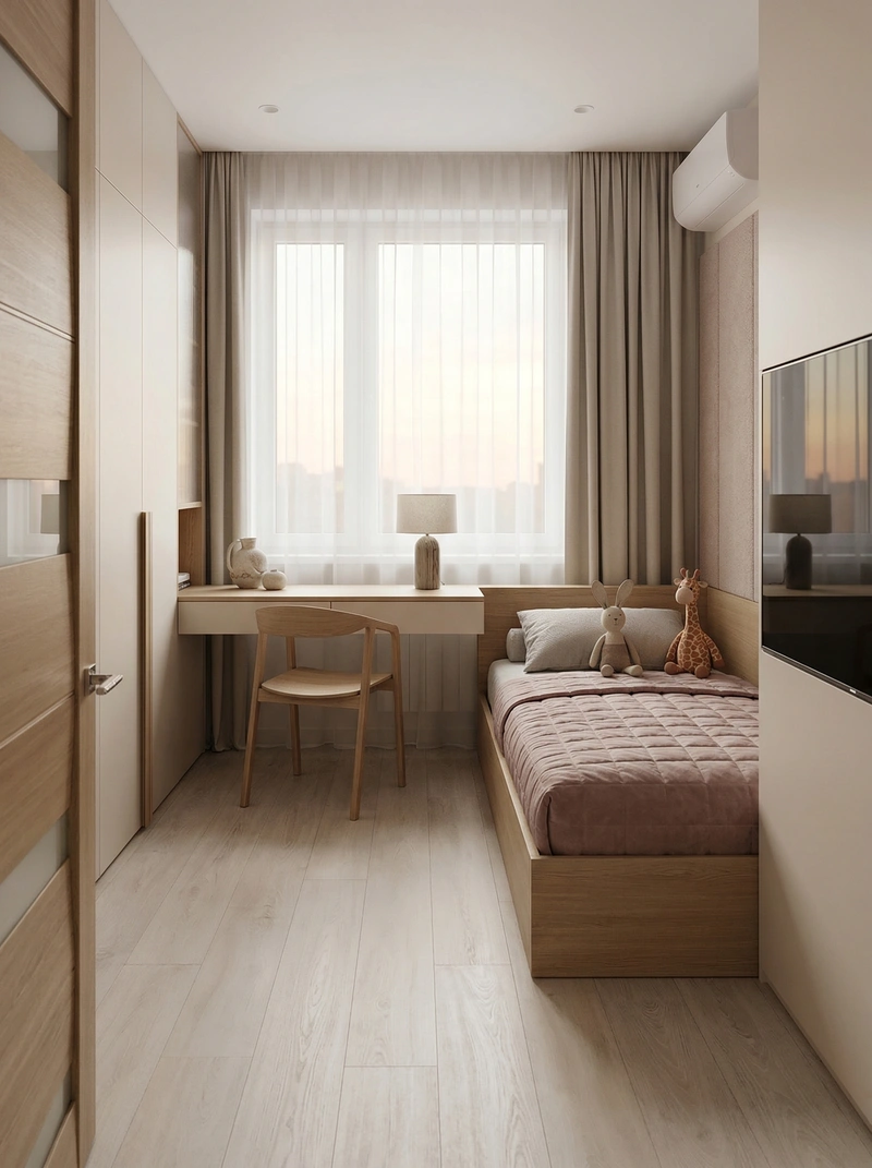 Дизайн детской в стиле Минимализм — фото интерьера от нейросети RoomGPT