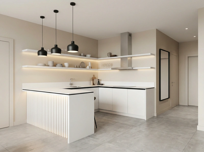 Дизайн кухни в стиле Минимализм — фото интерьера от нейросети RoomGPT