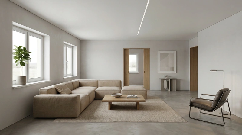 Дизайн интерьера в стиле Минимализм — Гостиная от нейросети RoomGPT