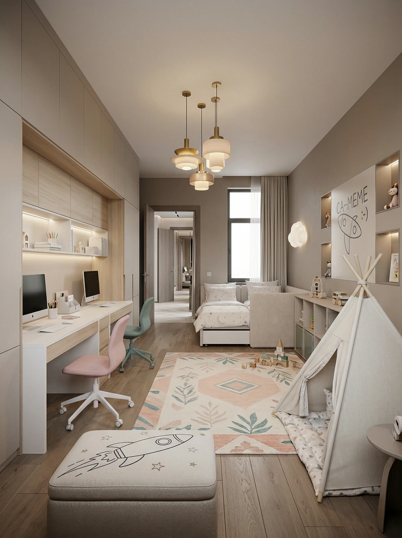 Дизайн интерьера в стиле Контемпорари — Детская от нейросети RoomGPT