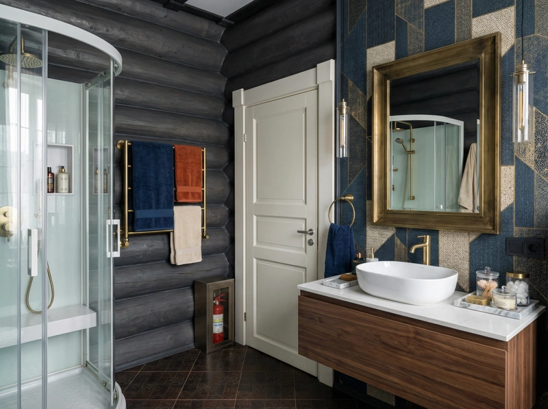 Дизайн интерьера в стиле Эклектика — Ванная от нейросети RoomGPT