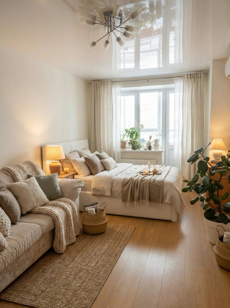 Дизайн интерьера в стиле Хюгге — Гостиная от нейросети RoomGPT