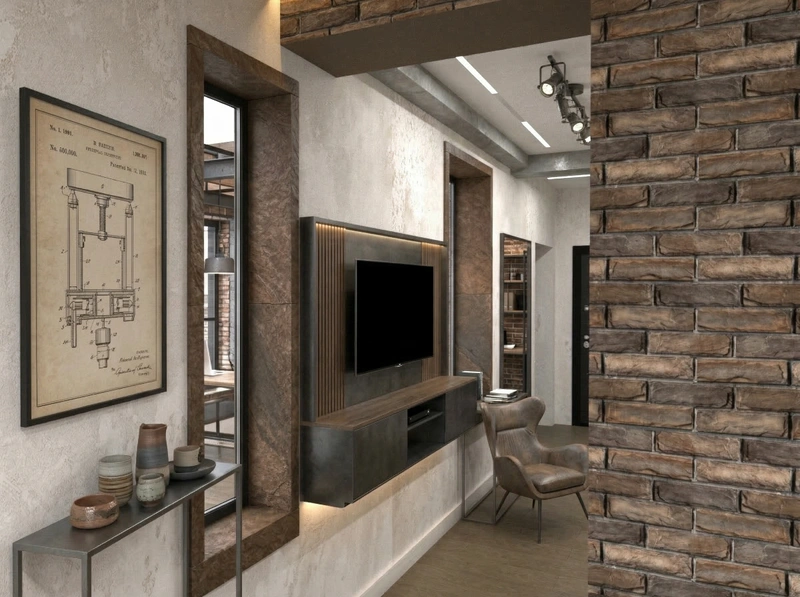 Дизайн гостиной в стиле Лофт — фото интерьера от нейросети RoomGPT