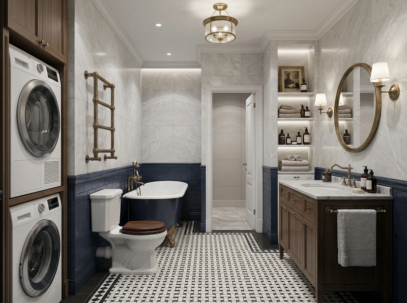 Дизайн интерьера в стиле Классика — Ванная от нейросети RoomGPT