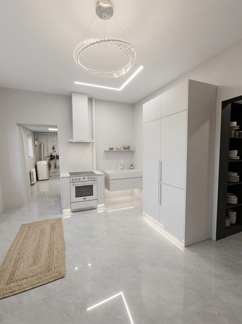 Дизайн интерьера в стиле Минимализм — Кухня от нейросети RoomGPT