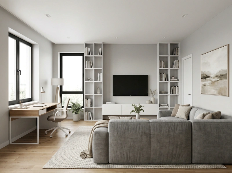 Дизайн гостиной в стиле Сканди — фото интерьера от нейросети RoomGPT