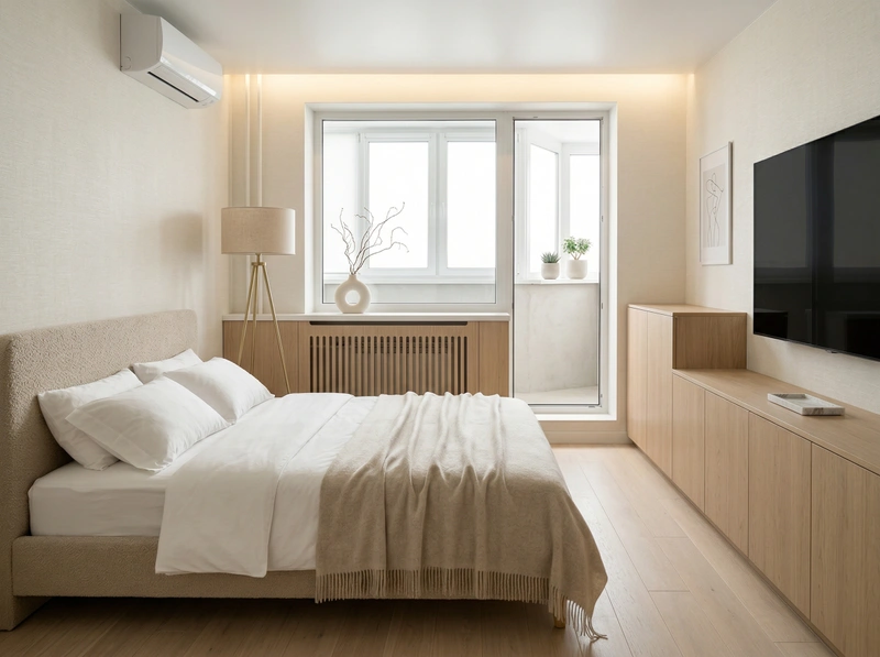 Дизайн спальни в стиле Минимализм — фото интерьера от нейросети RoomGPT