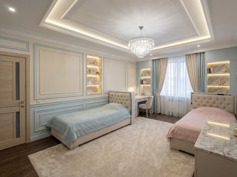 Дизайн интерьера в стиле Классика — Детская от нейросети RoomGPT