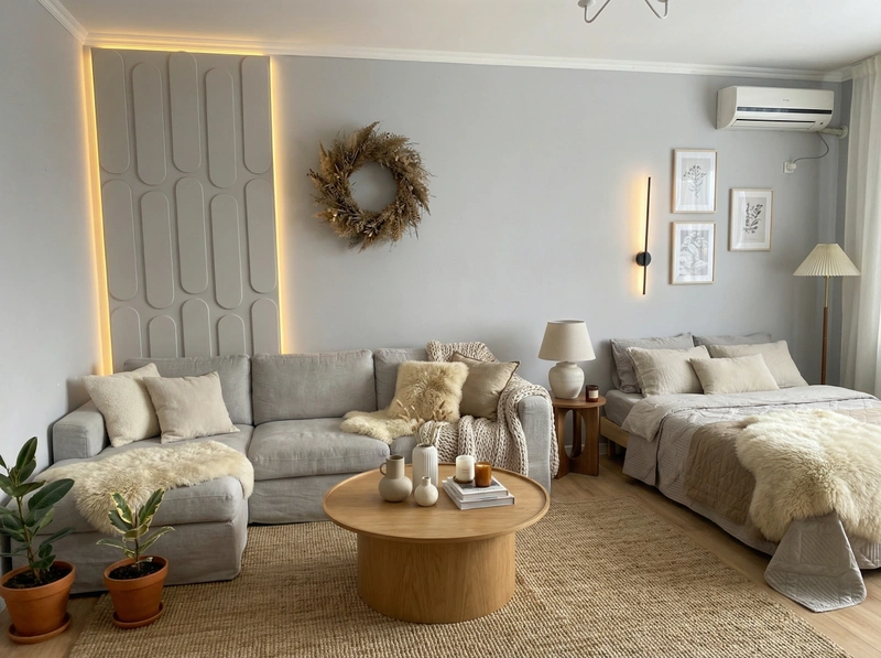 Дизайн интерьера в стиле Хюгге — Гостиная от нейросети RoomGPT