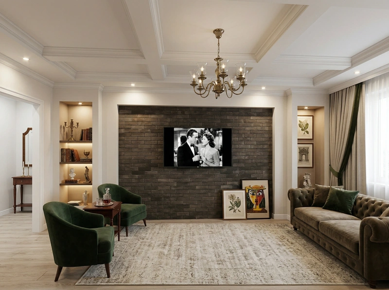 Дизайн гостиной в стиле Классика — фото интерьера от нейросети RoomGPT