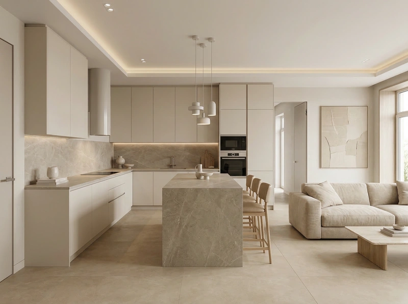 Дизайн интерьера в стиле Минимализм — Кухня от нейросети RoomGPT