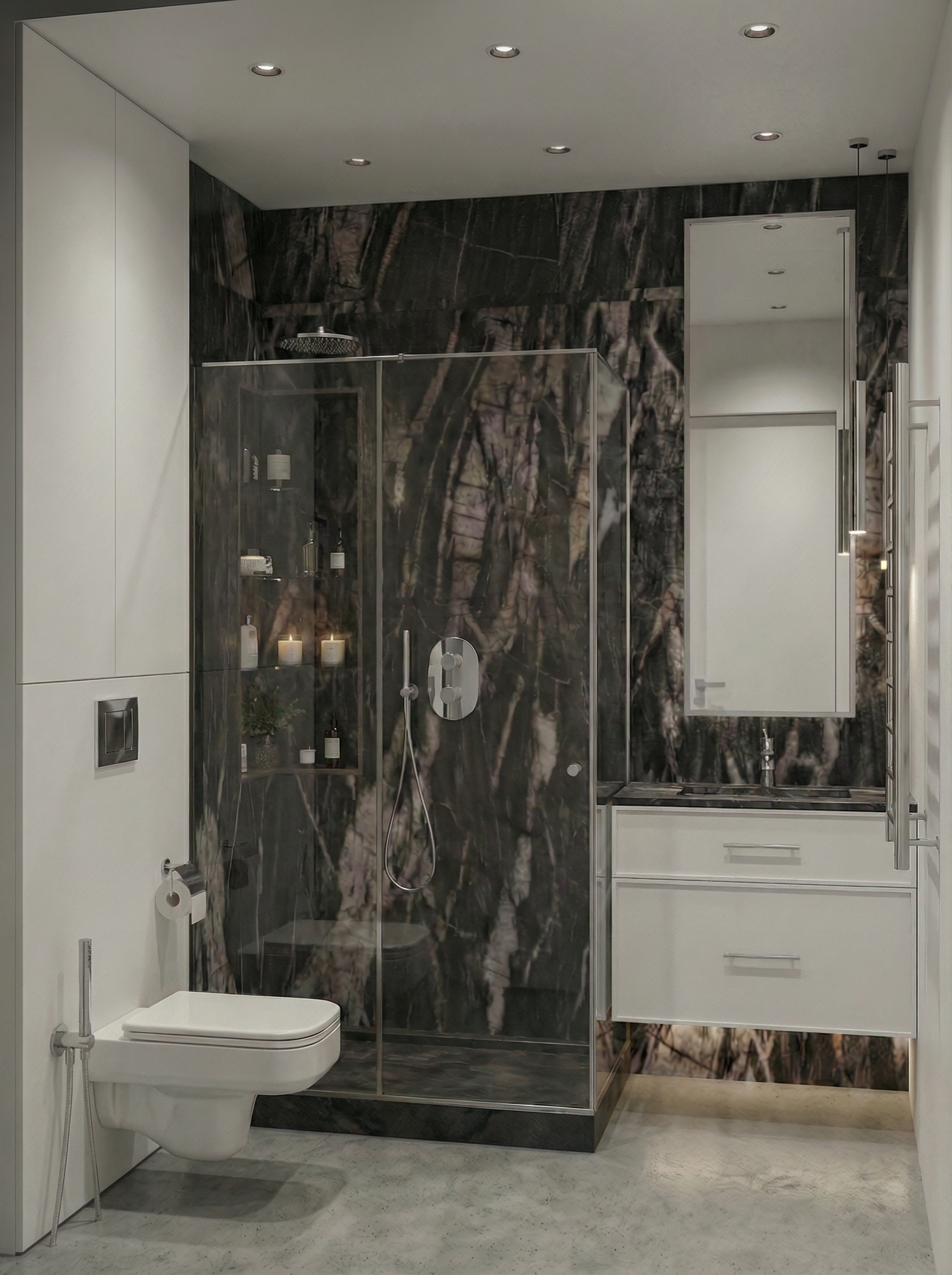 Дизайн ванной в стиле Минимализм — фото интерьера от нейросети RoomGPT