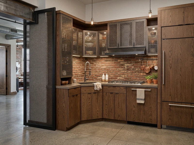 Дизайн интерьера в стиле Лофт — Кухня от нейросети RoomGPT