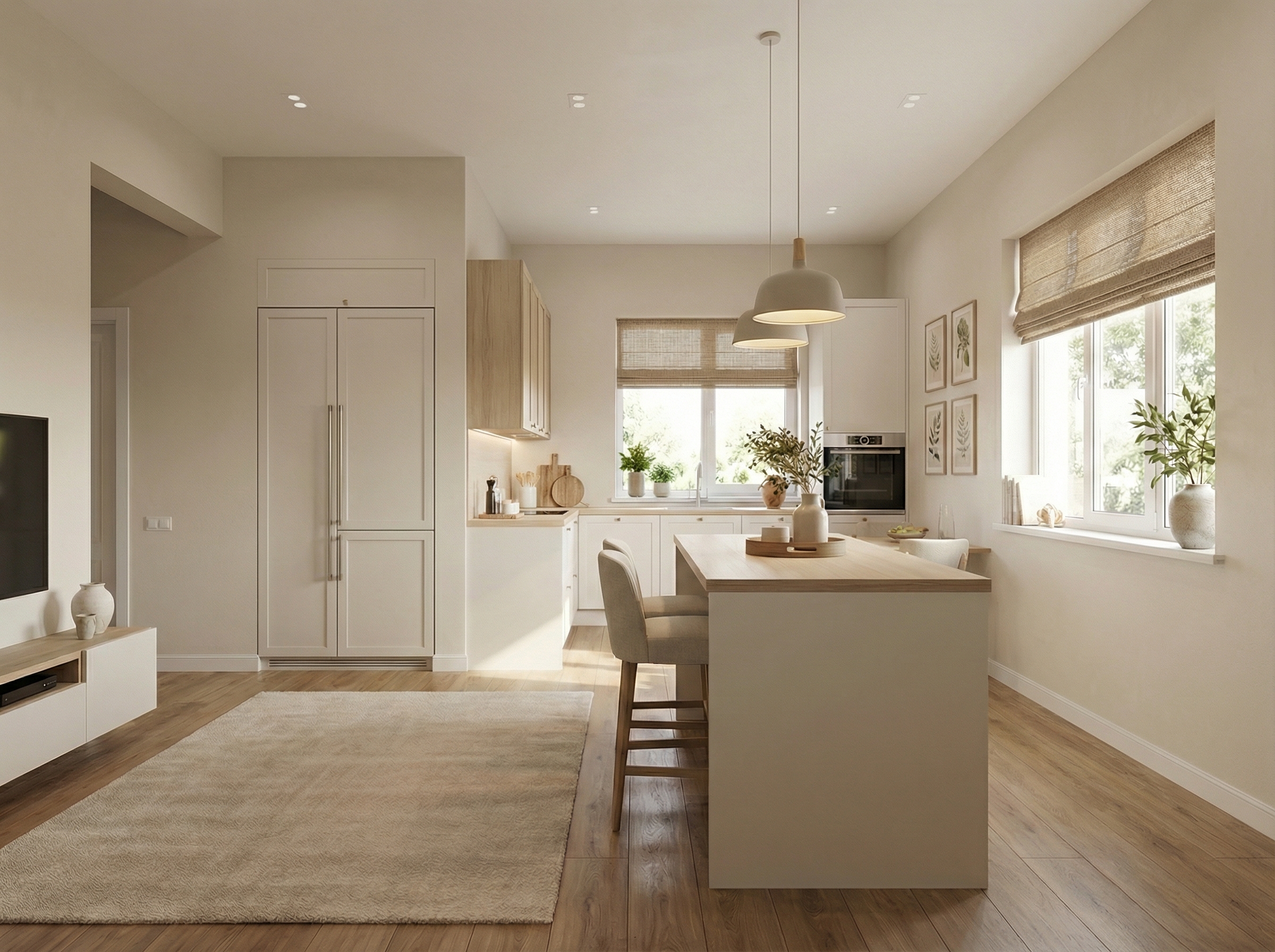 Дизайн кухни в стиле Контемпорари — фото интерьера от нейросети RoomGPT