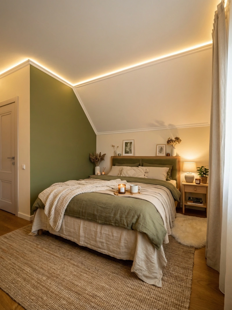 Дизайн интерьера в стиле Хюгге — Спальня от нейросети RoomGPT