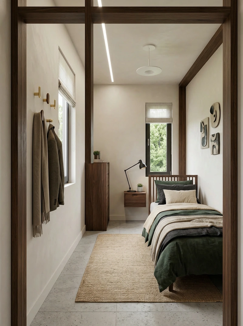 Дизайн спальни в стиле Контемпорари — фото интерьера от нейросети RoomGPT