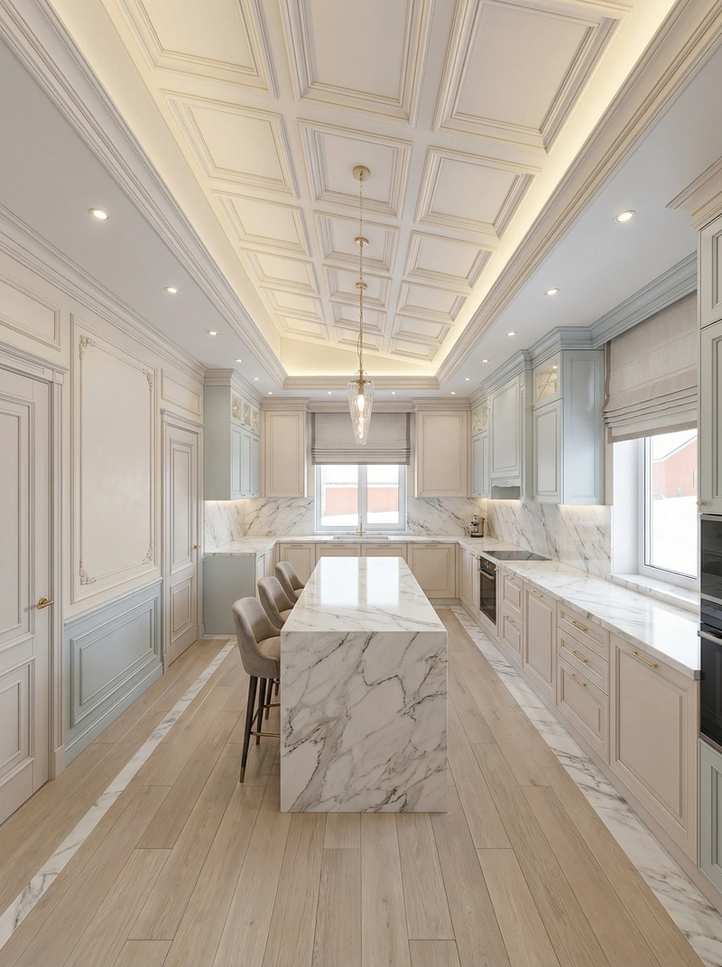 Дизайн интерьера в стиле Классика — Кухня от нейросети RoomGPT