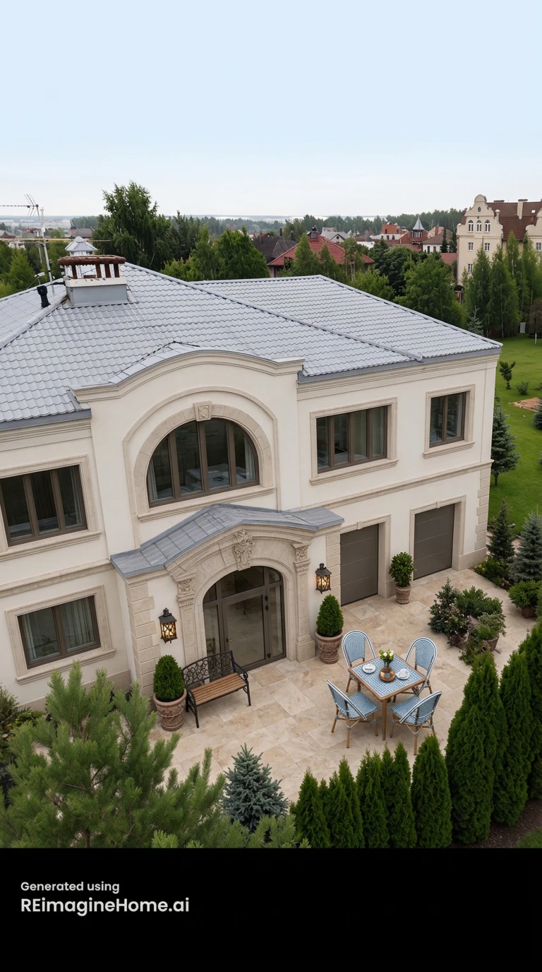 Дизайн фасада в стиле Неоклассика — Фасад от нейросети RoomGPT