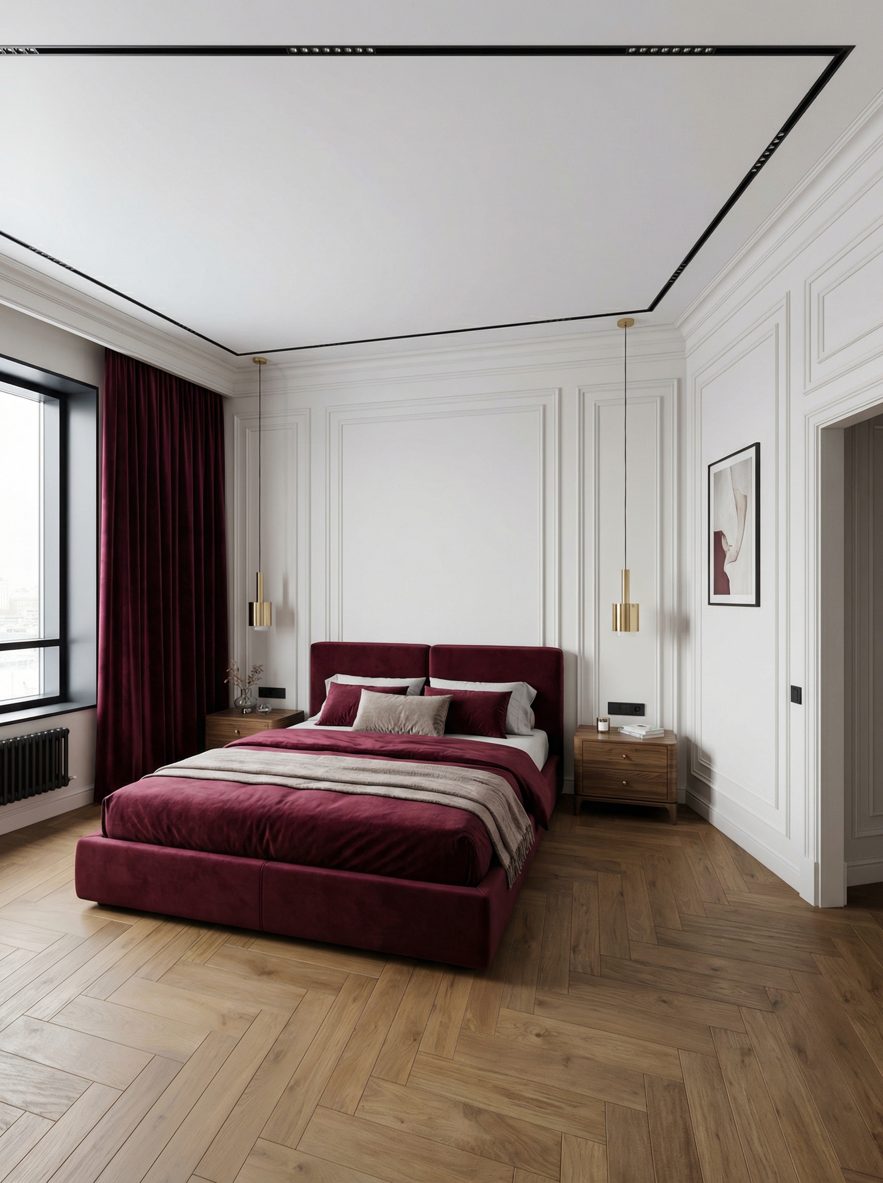 Дизайн спальни в стиле Контемпорари — фото интерьера от нейросети RoomGPT