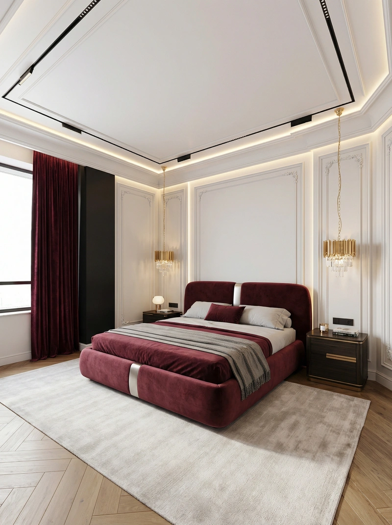 Дизайн интерьера в стиле Неоклассика — Спальня от нейросети RoomGPT