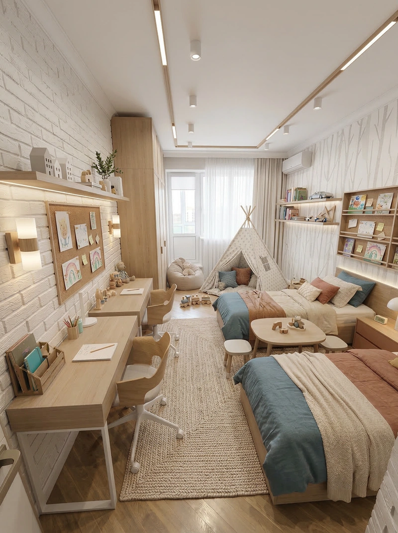 Дизайн детской в стиле Хюгге — фото интерьера от нейросети RoomGPT