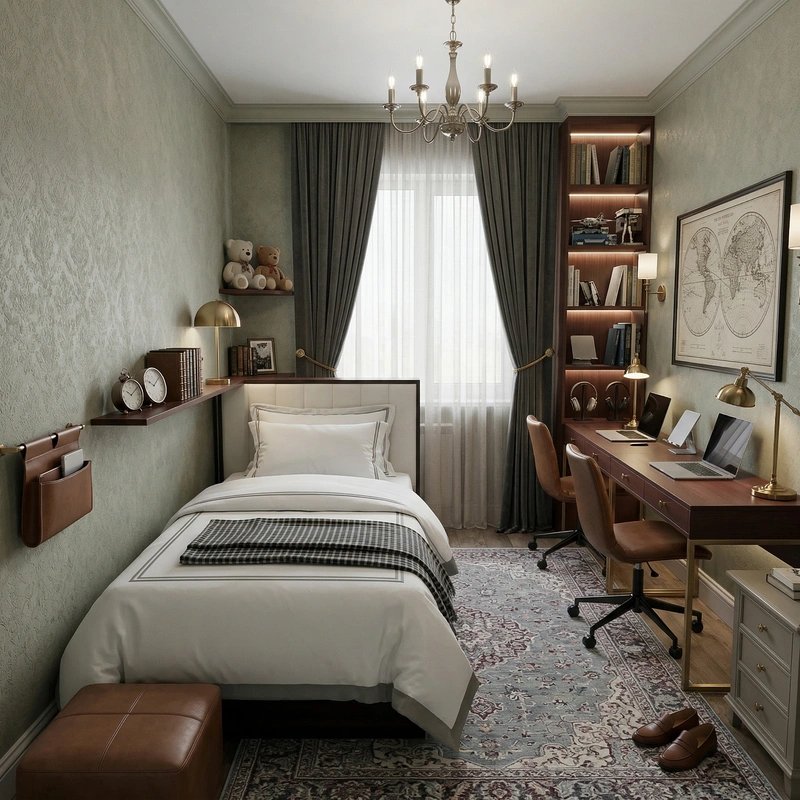 Дизайн спальни в стиле Классика — фото интерьера от нейросети RoomGPT