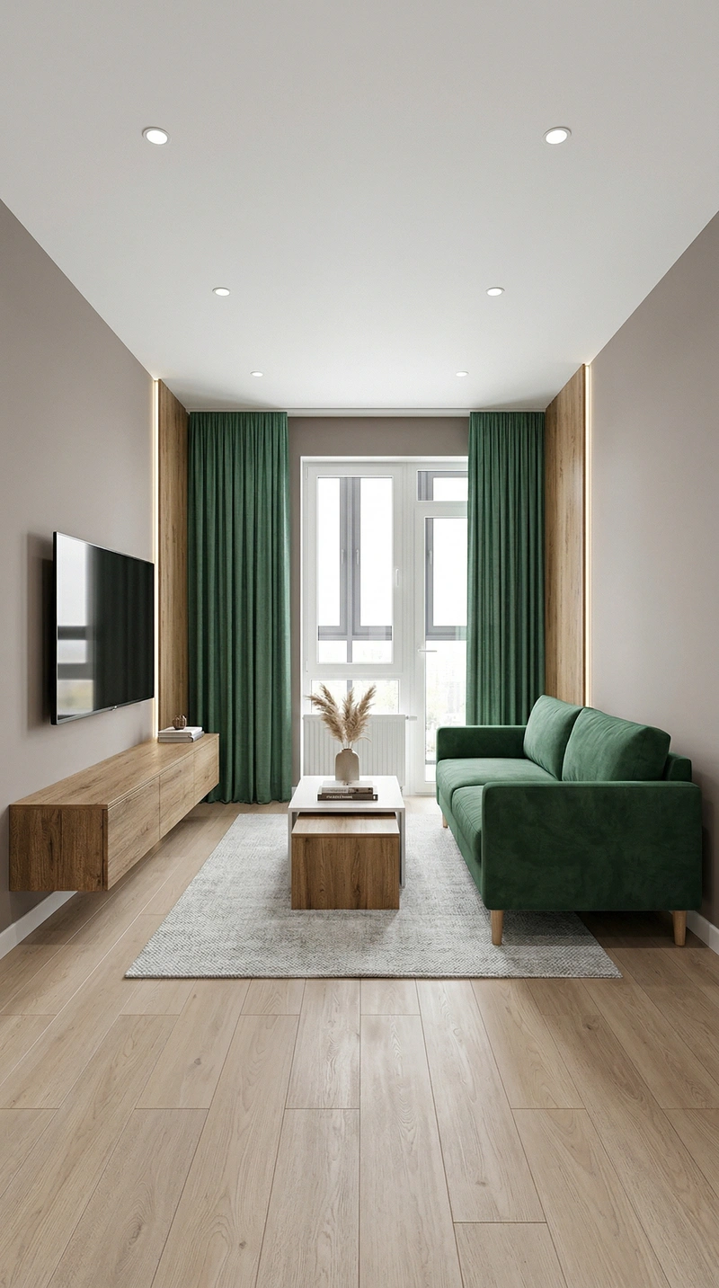 Дизайн гостиной в стиле Сканди — фото интерьера от нейросети RoomGPT