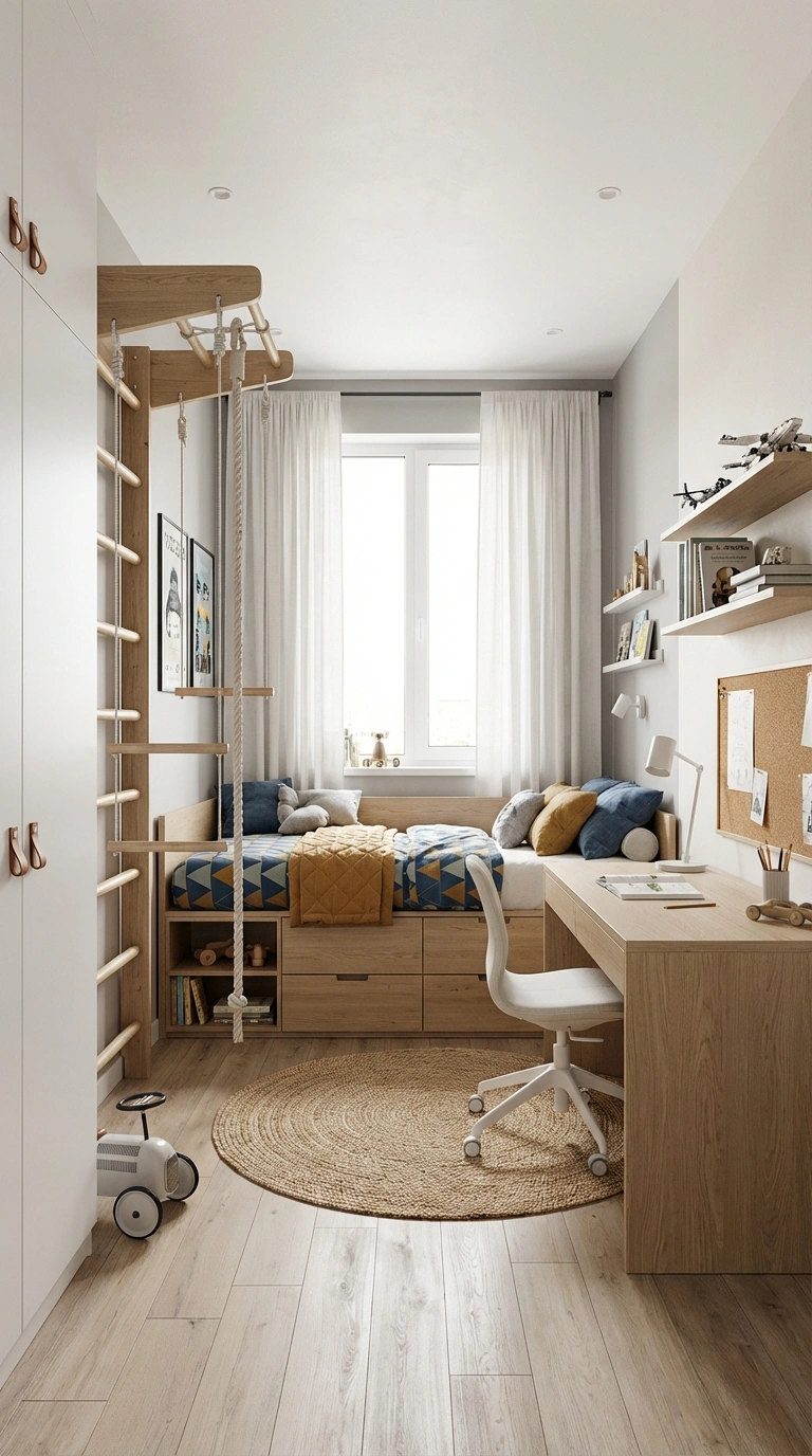 Дизайн интерьера в стиле Сканди — Детская от нейросети RoomGPT