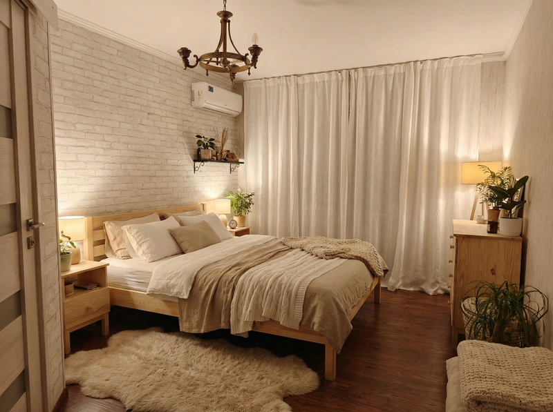 Дизайн интерьера в стиле Хюгге — Спальня от нейросети RoomGPT