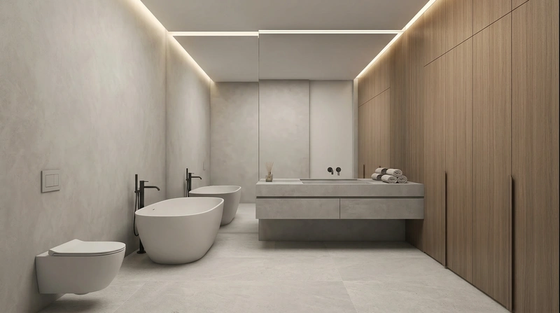 Дизайн ванной в стиле Минимализм — фото интерьера от нейросети RoomGPT