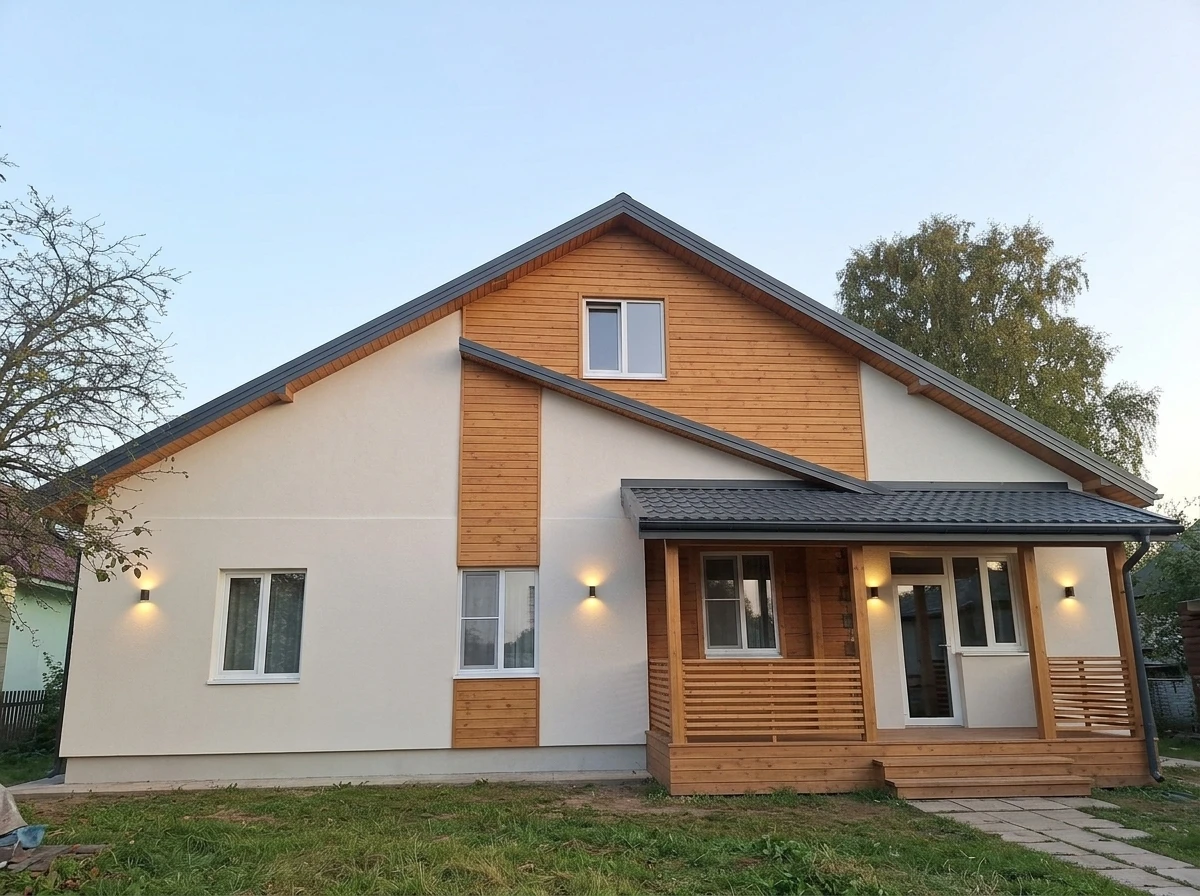 Дизайн фасада в стиле Сканди — Фасад от нейросети RoomGPT