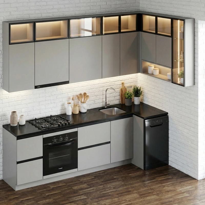 Дизайн интерьера в стиле Сканди — Кухня от нейросети RoomGPT