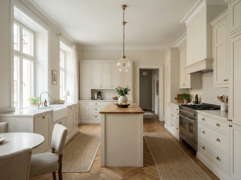 Дизайн интерьера в стиле Классика — Кухня от нейросети RoomGPT