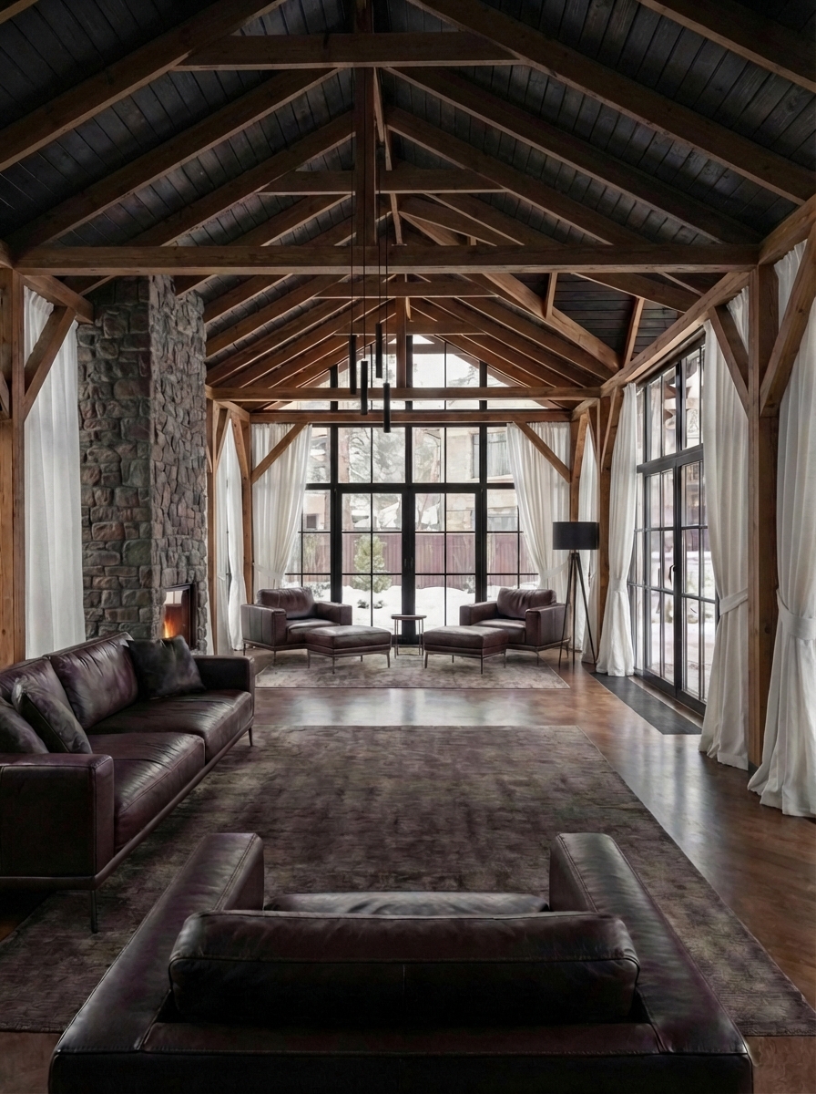 Дизайн гостиной в стиле Блэктэк — фото интерьера от нейросети RoomGPT