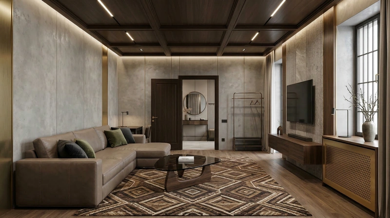 Дизайн гостиной в стиле Контемпорари — фото интерьера от нейросети RoomGPT