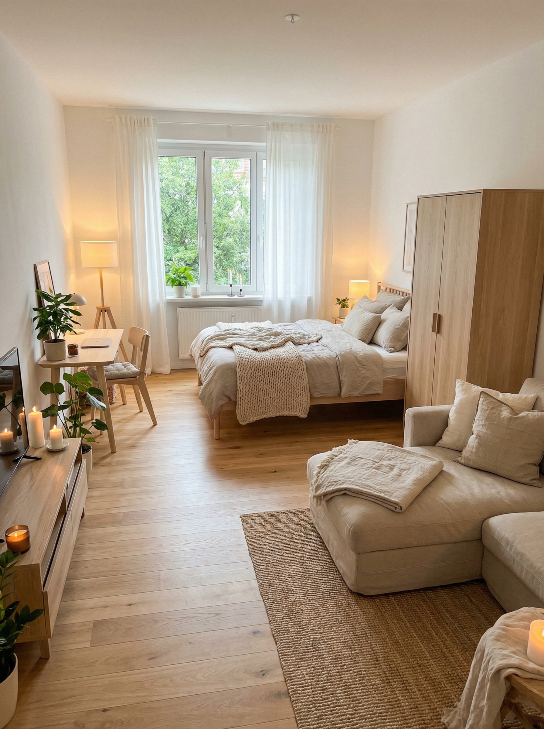 Дизайн гостиной в стиле Хюгге — фото интерьера от нейросети RoomGPT