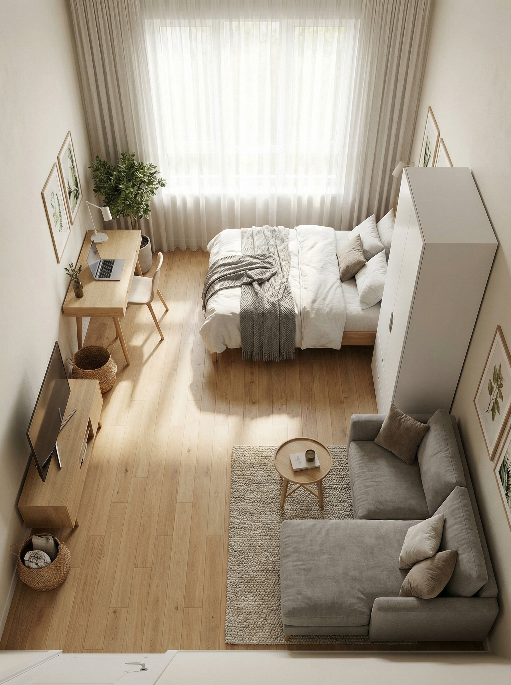 Дизайн гостиной в стиле Сканди — фото интерьера от нейросети RoomGPT