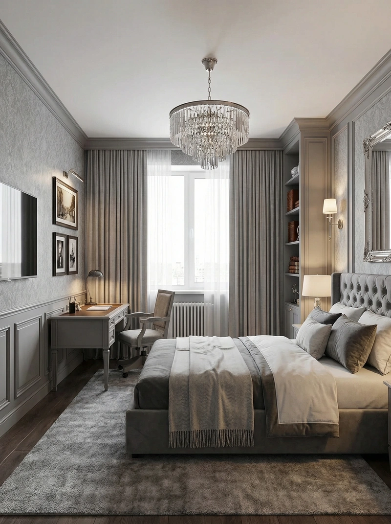 Дизайн интерьера в стиле Классика — Спальня от нейросети RoomGPT